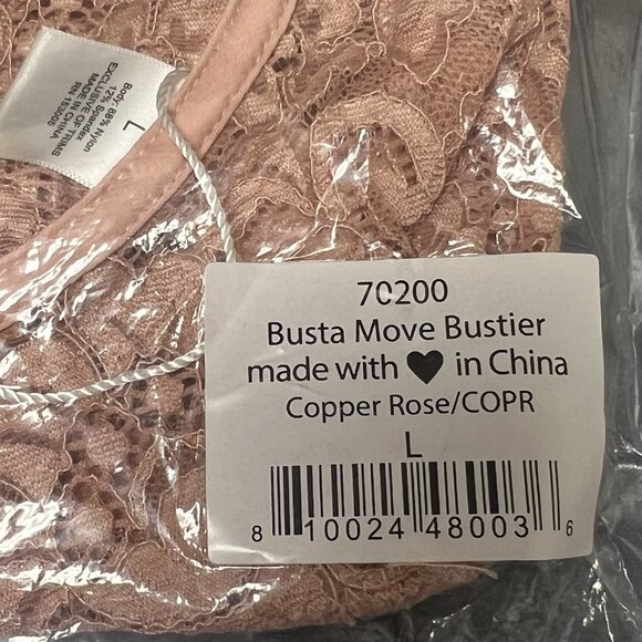 NWT We Are HAH Free People Bustier Corset Top Size Large Busta Move Copper Rose - Picture 12 of 16